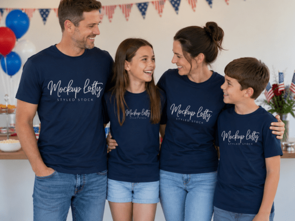 Download 4th of July BC3001 Family Group Mockup - Mockup Collection