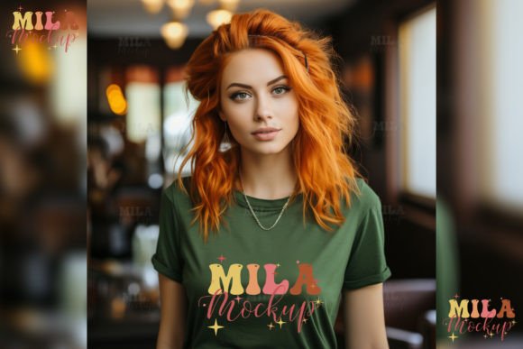 Download Dark Green Irish Women Tshirt Mockup - Mockup Collection