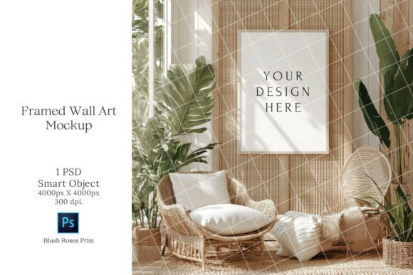 Download Boho Wall Art Mockup PSD Smart Object - Mockup Collection