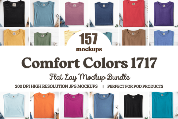 Download Comfort Colors 1717 Flat Lay Mockups - Mockup Collection