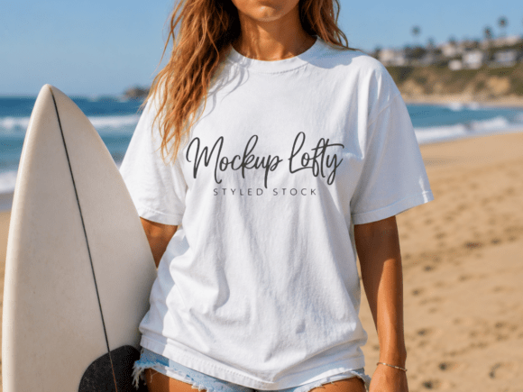 Download Comfort Colors 1717 White T-shirt Mockup - Mockup Collection
