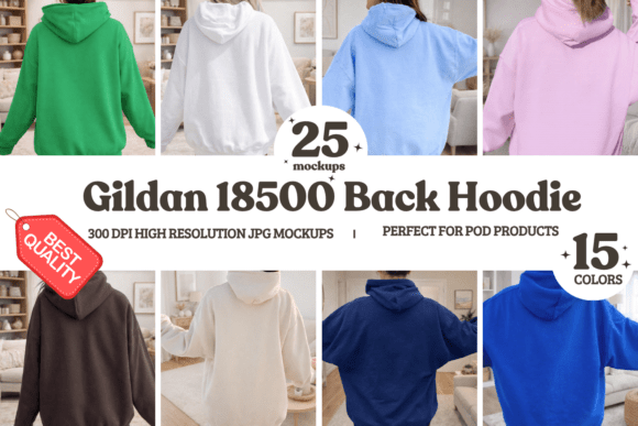 Download Gildan 18500 Back Hoodie Mockup Bundle - Mockup Collection