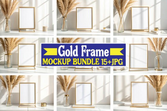 Download Gold Frame Mockup Bundle 05 - Mockup Collection