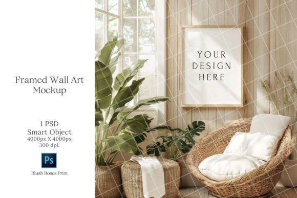 Download Boho Wall Art Mockup PSD Smart Object - Mockup Collection