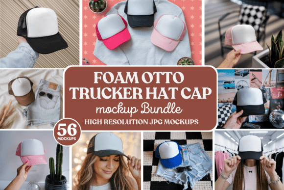 Download Foam Otto Trucker Hat Cap Mockups Bundle - Mockup Collection