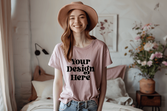 Download Gildan 5000 Crewneck Women Tshirt Mockup - Mockup Collection
