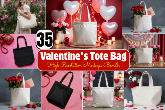 Download Valentine's Tote Bag Mockups Bundle - Mockup Collection