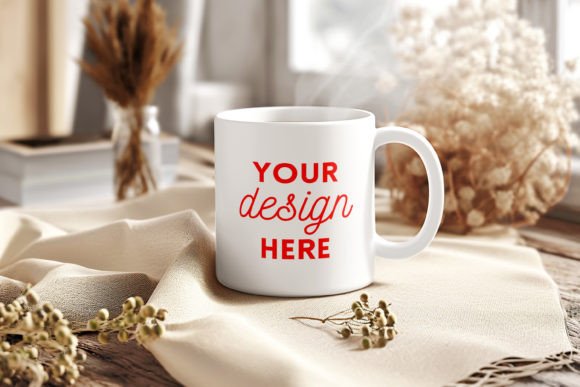 Download White Ceramic Mug Mockup Cozy Home Style - Mockup Collection