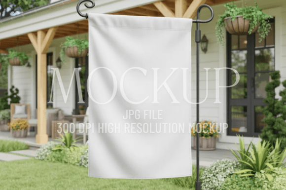 Download Farmhouse Garden Flag Mockup - Mockup Collection