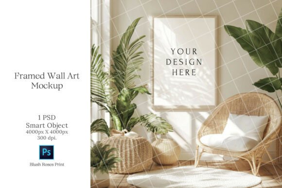 Download Boho Wall Art Mockup PSD Smart Object - Mockup Collection