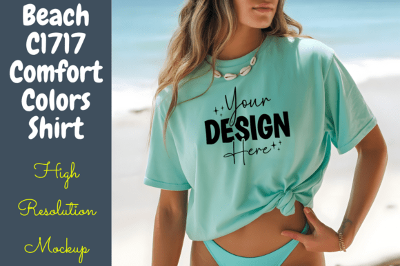 Download Beach C1717 Comfort Colors Shirt Mockup - Mockup Collection