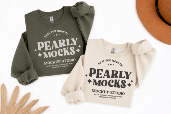 Download Gildan 18000 Military &amp; Sand Mockup - Mockup Collection