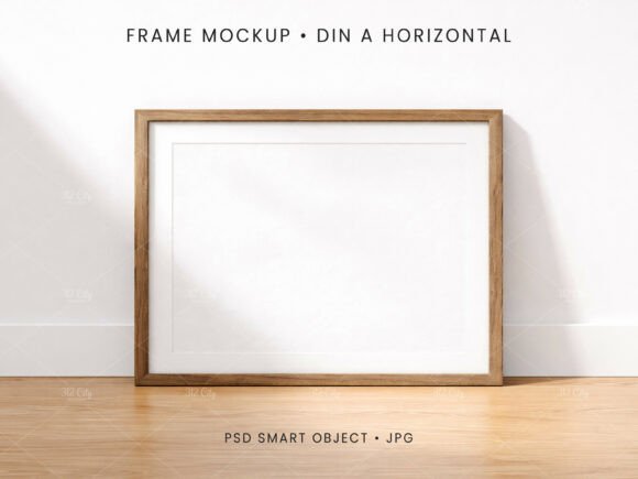 Download A4 Horizontal Frame Mockup PSD JPG - Mockup Collection