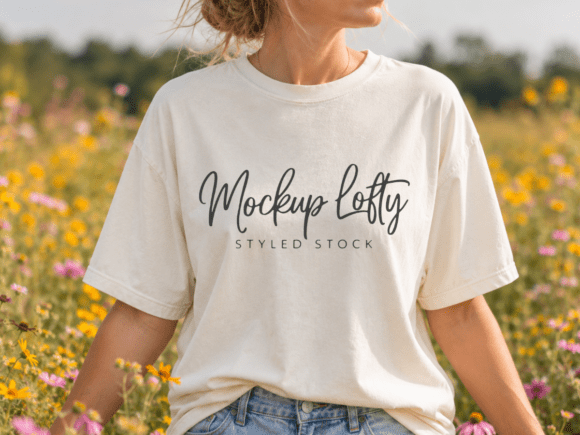 Download Comfort Colors 1717 Ivory T-shirt Mockup - Mockup Collection