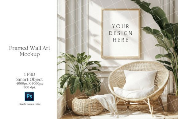 Download Boho Wall Art Mockup PSD Smart Object - Mockup Collection