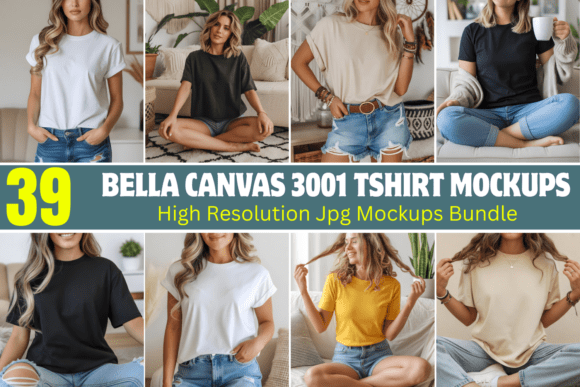 Download Bella Canvas 3001 Tshirt Mockups Bundle - Mockup Collection